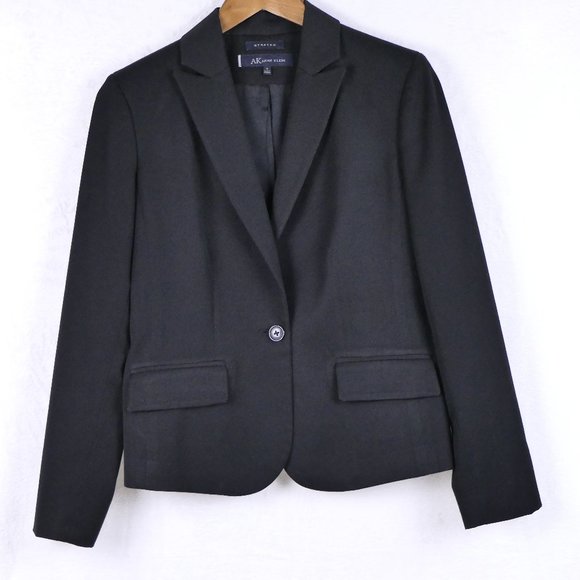Anne Klein Women's Size 6 Polyester Rayon Spandex Black Stretch Blazer - Picture 1 of 5